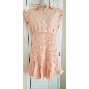 NWT GUESS ECO TEODORA MINI PEACH CREAME DRESS MEDIUM